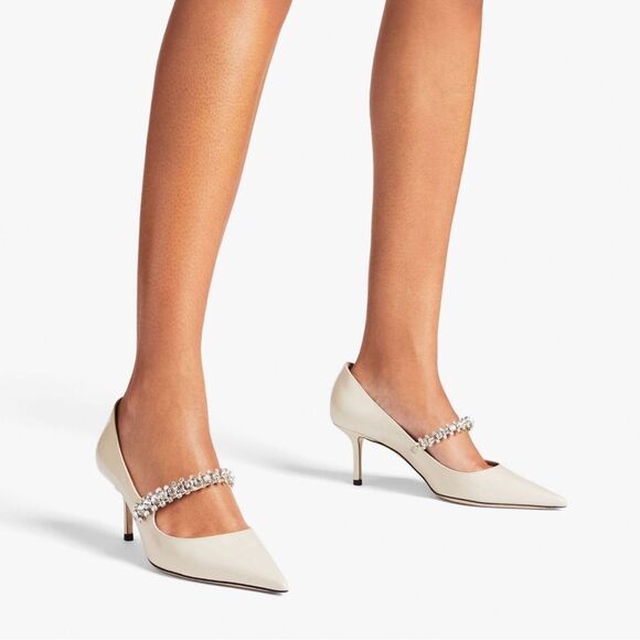 Jimmy Choo Bing Patent Crystal-Strap Pumps size 38 - Picture 5 of 16